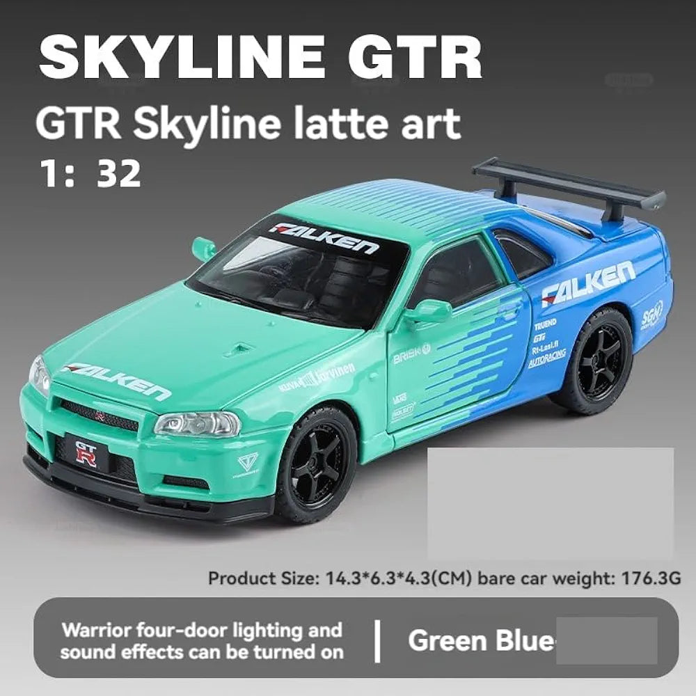 Nissan GT-R R34 Livery Edition – 1:32 Die-Cast Model Car