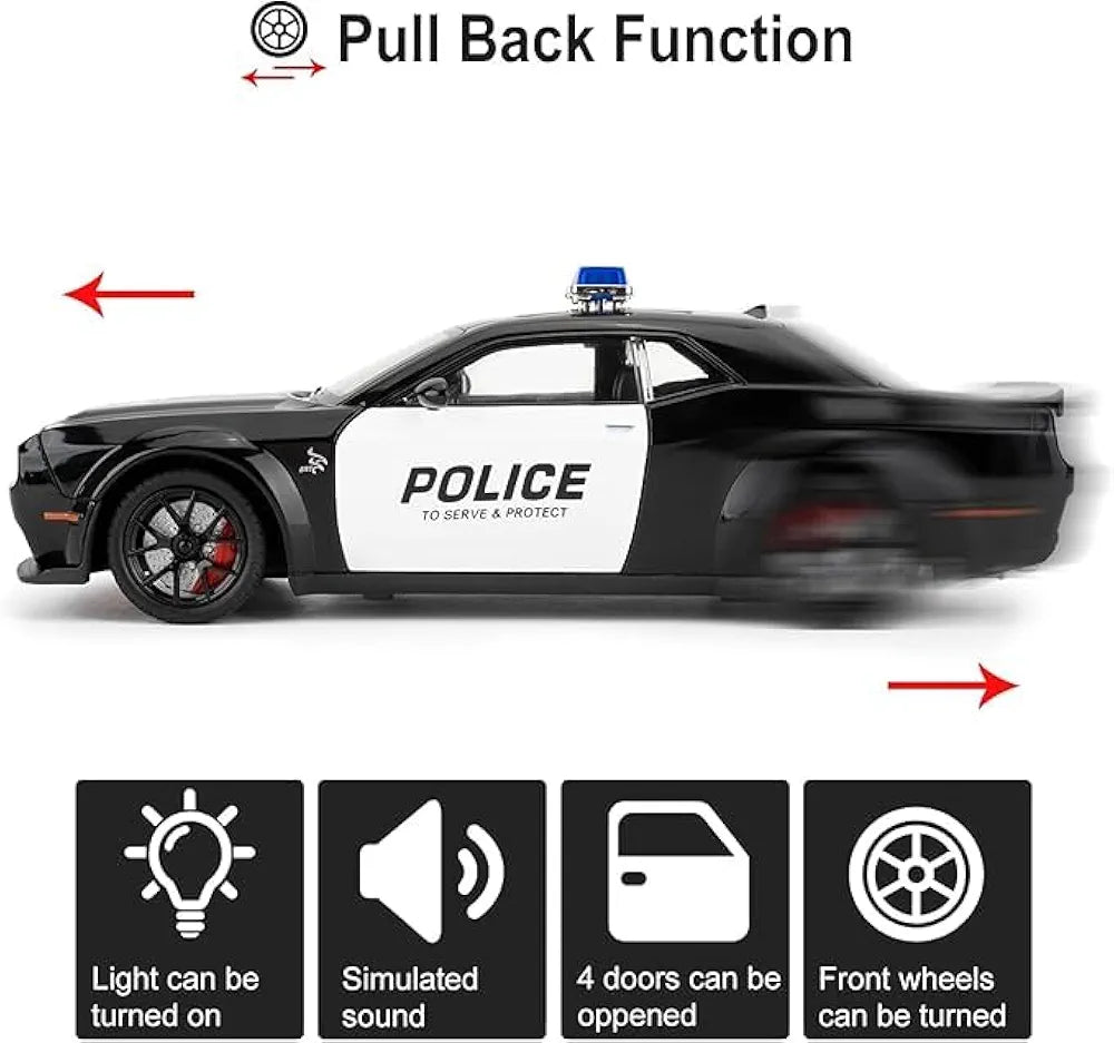 Dodge Challenger SRT Hellcat Police Car 1:24 Die-Cast Model