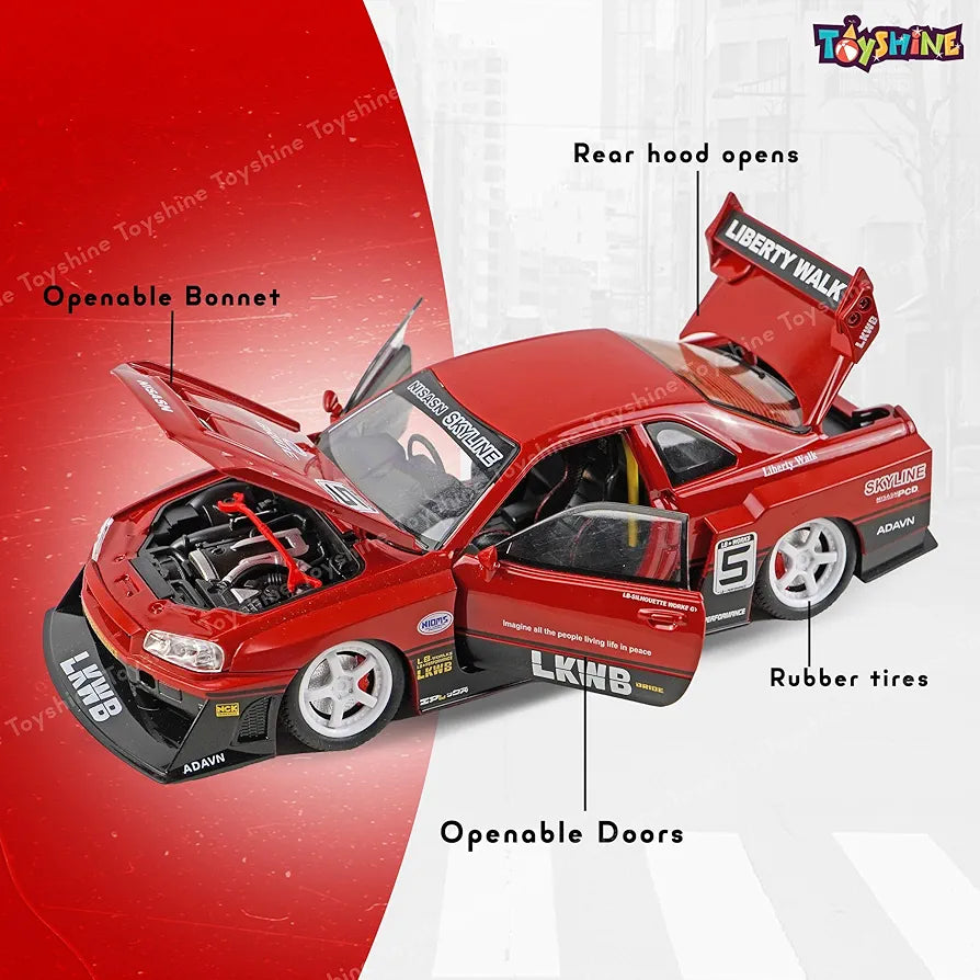 Nissan GT-R R34 Modified Edition – 1:24 Die-Cast Model Car