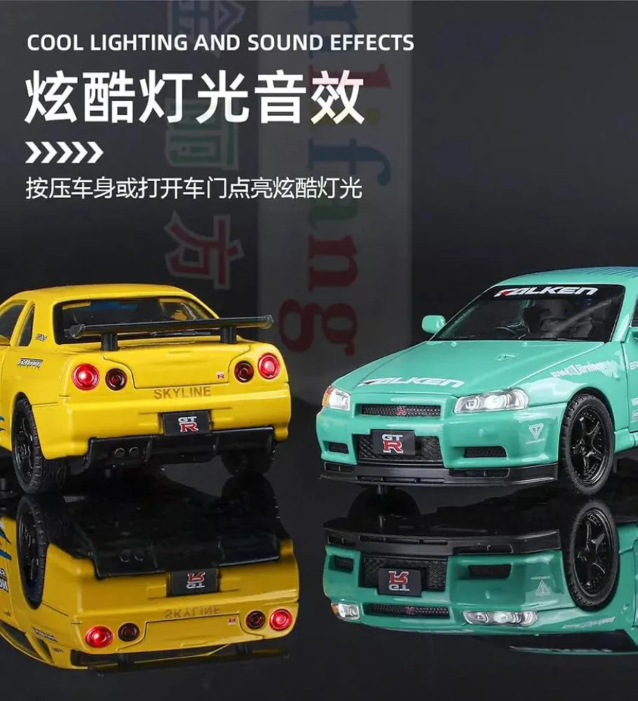 Nissan GT-R R34 Livery Edition – 1:32 Die-Cast Model Car